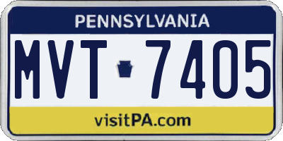 PA license plate MVT7405
