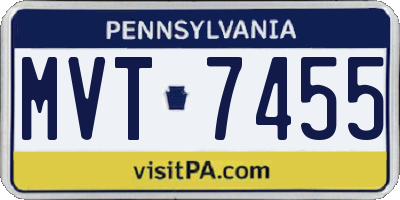PA license plate MVT7455
