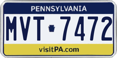 PA license plate MVT7472