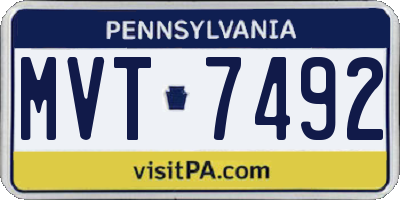 PA license plate MVT7492