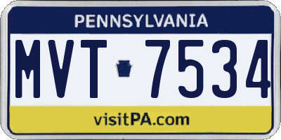 PA license plate MVT7534