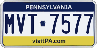 PA license plate MVT7577