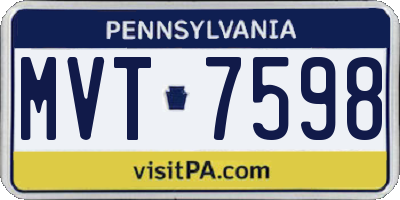 PA license plate MVT7598