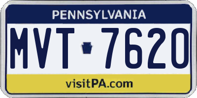 PA license plate MVT7620