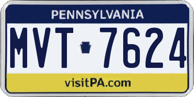PA license plate MVT7624