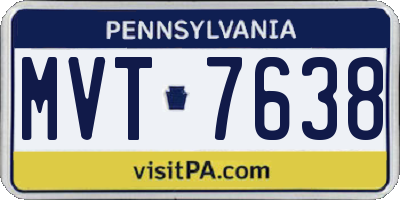 PA license plate MVT7638