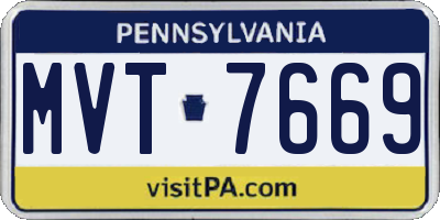 PA license plate MVT7669