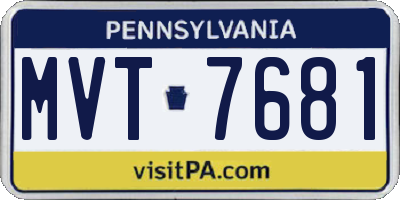 PA license plate MVT7681