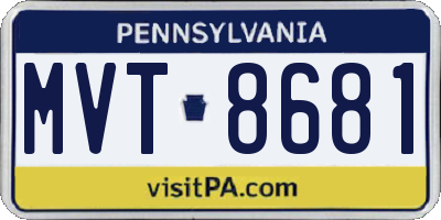 PA license plate MVT8681