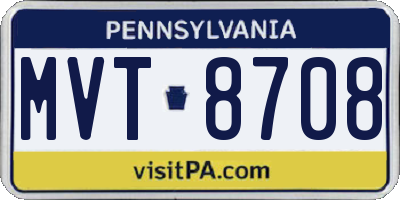 PA license plate MVT8708