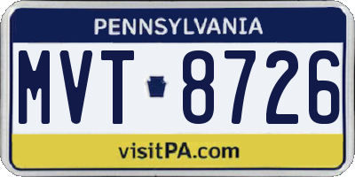 PA license plate MVT8726
