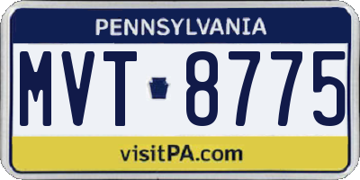 PA license plate MVT8775