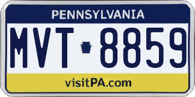 PA license plate MVT8859
