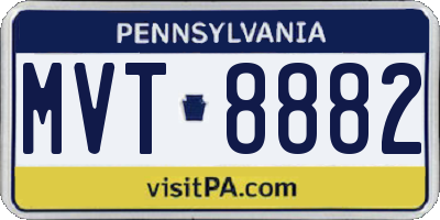 PA license plate MVT8882