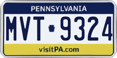 PA license plate MVT9324