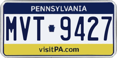 PA license plate MVT9427