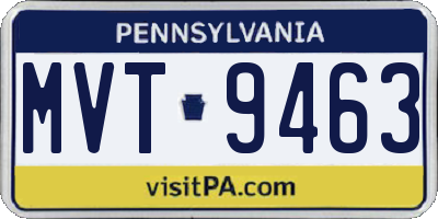 PA license plate MVT9463