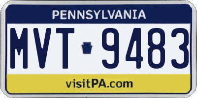 PA license plate MVT9483
