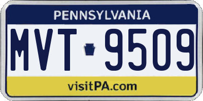 PA license plate MVT9509