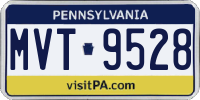 PA license plate MVT9528