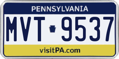 PA license plate MVT9537