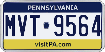 PA license plate MVT9564
