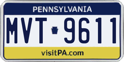 PA license plate MVT9611
