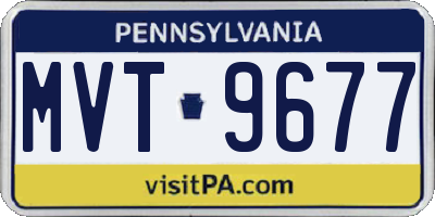 PA license plate MVT9677