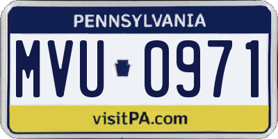 PA license plate MVU0971
