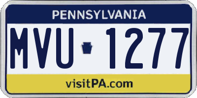 PA license plate MVU1277
