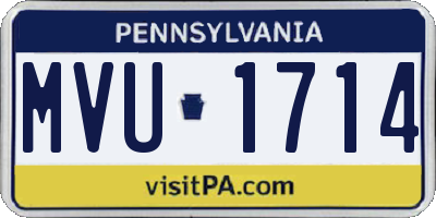 PA license plate MVU1714