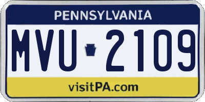 PA license plate MVU2109
