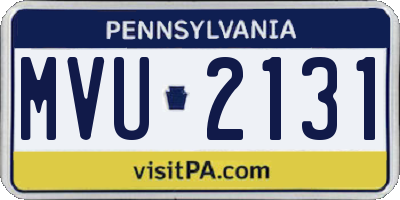 PA license plate MVU2131