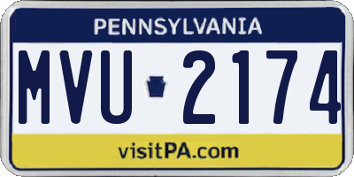 PA license plate MVU2174