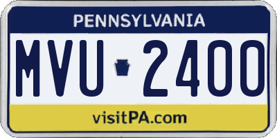 PA license plate MVU2400
