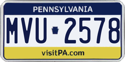 PA license plate MVU2578