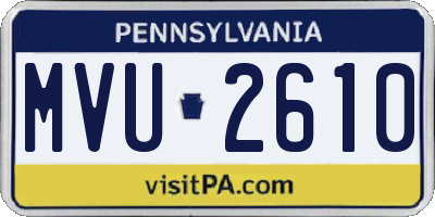 PA license plate MVU2610