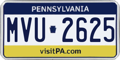 PA license plate MVU2625