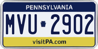 PA license plate MVU2902