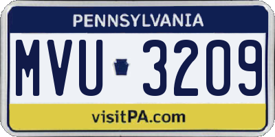 PA license plate MVU3209