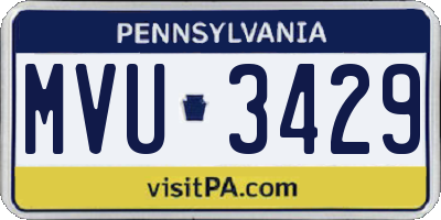 PA license plate MVU3429