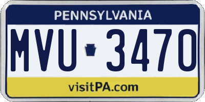 PA license plate MVU3470