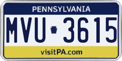 PA license plate MVU3615
