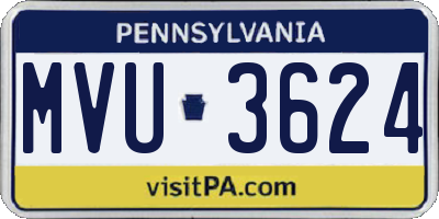 PA license plate MVU3624