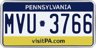 PA license plate MVU3766