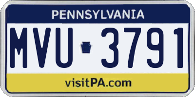 PA license plate MVU3791