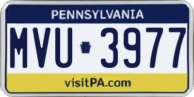 PA license plate MVU3977