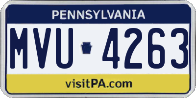 PA license plate MVU4263