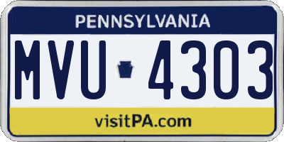 PA license plate MVU4303