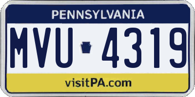 PA license plate MVU4319